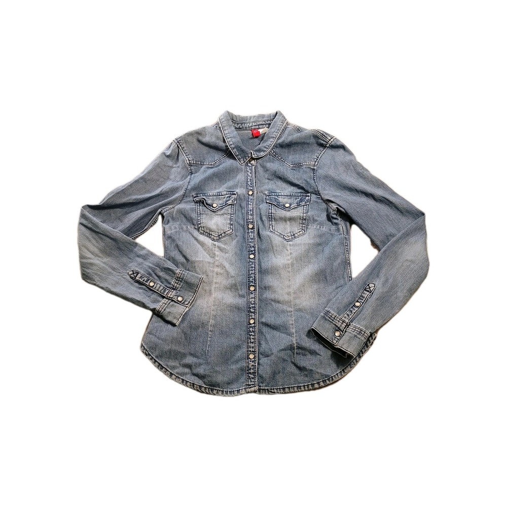 H&M Light Blue Denim Button-Down Shirt
